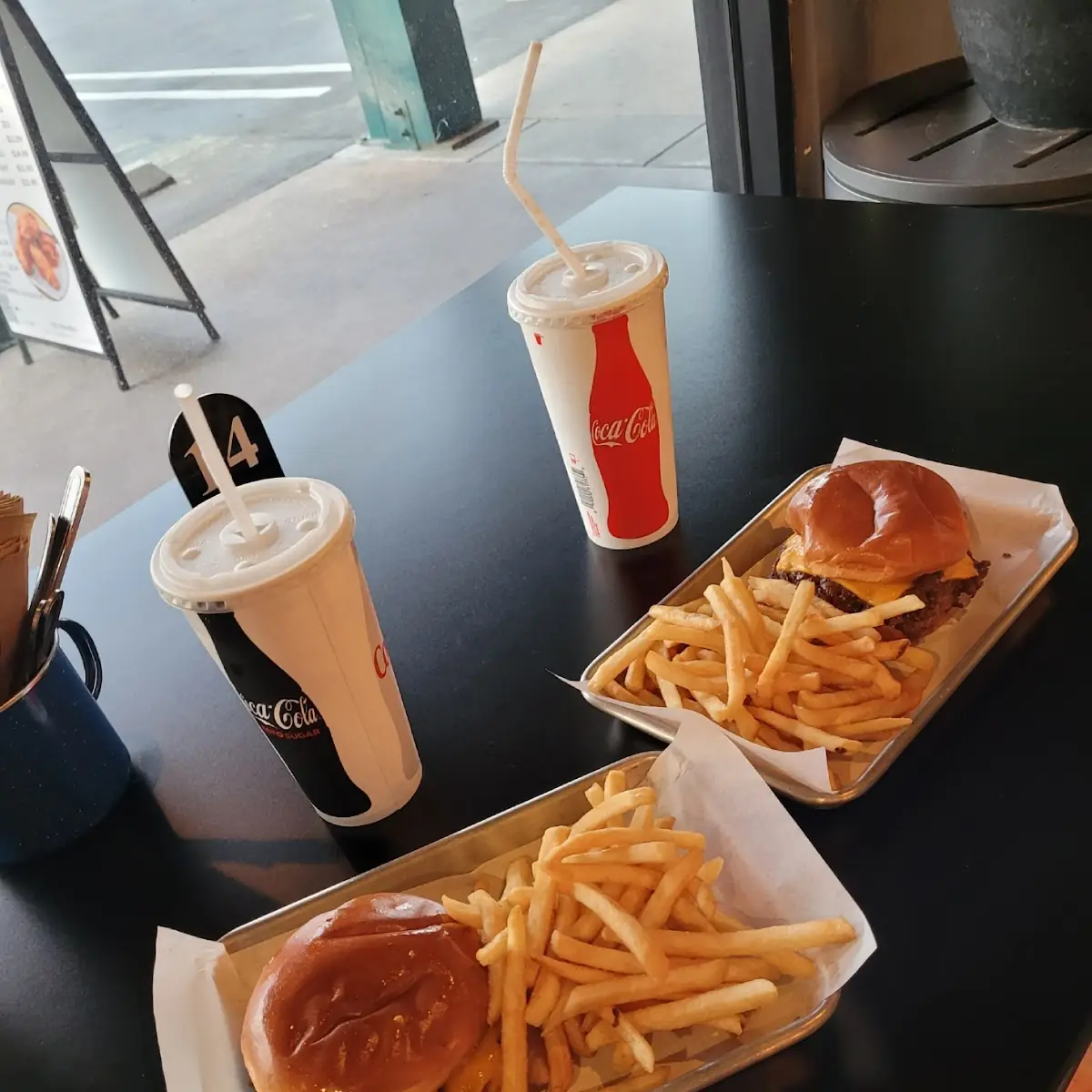 Double Burger Combo with Fries Und Vegan Burger