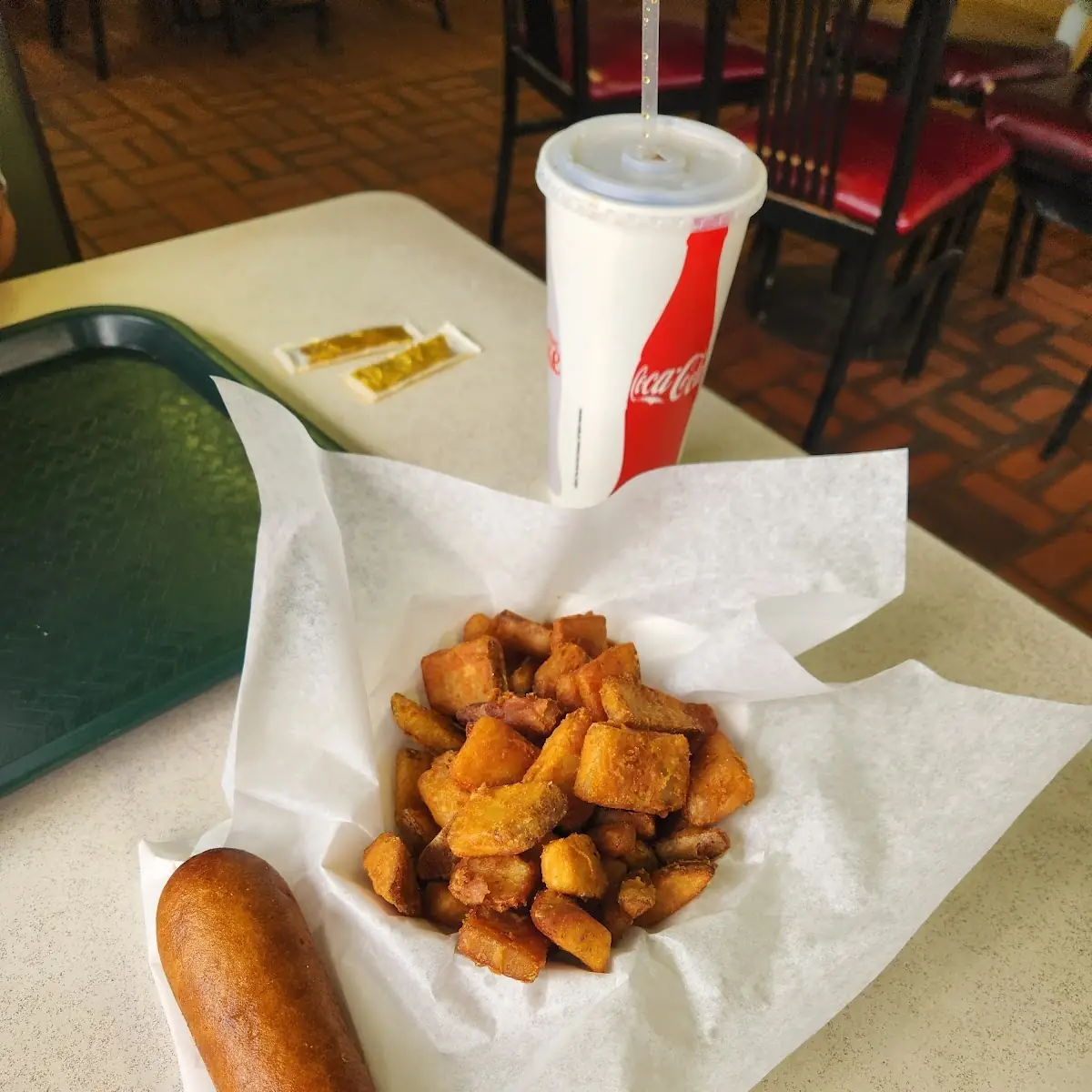 Corn Dog and English Chips