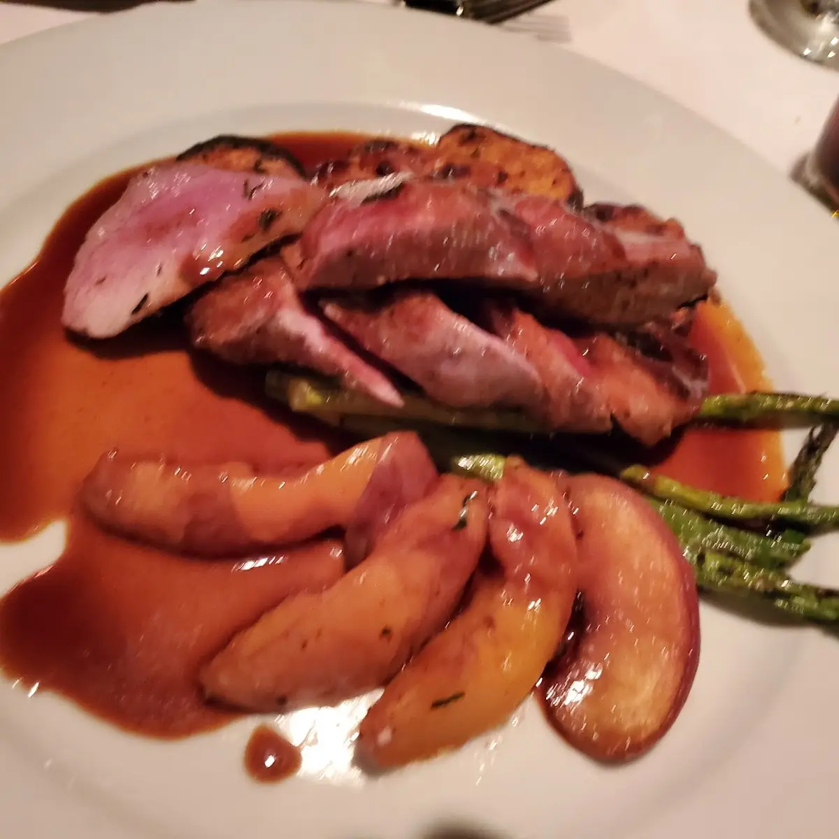 Raspberry-Beet White Balsamic Glazed Grilled Twin Duck Breast