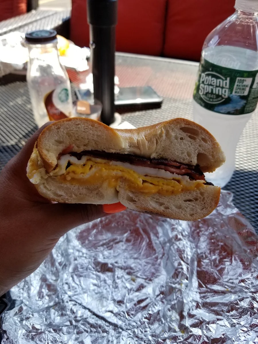 Bagel with Taylor Ham Egg and Cheese