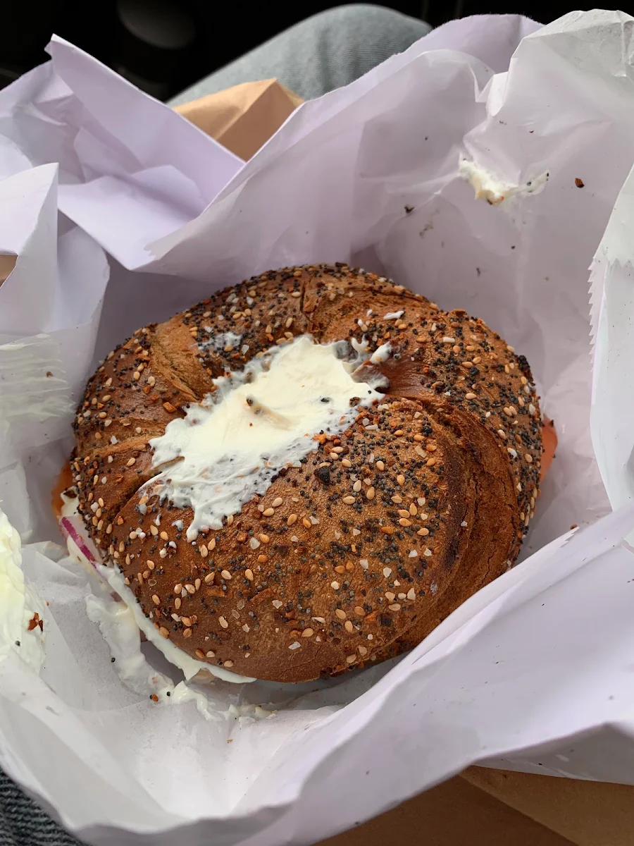 Everything Bagel with Olive Cream Cheese