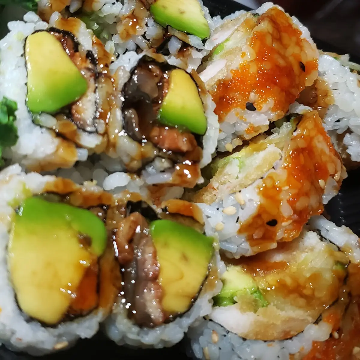 Avocado Eel Roll and Shrimp Tempura Roll