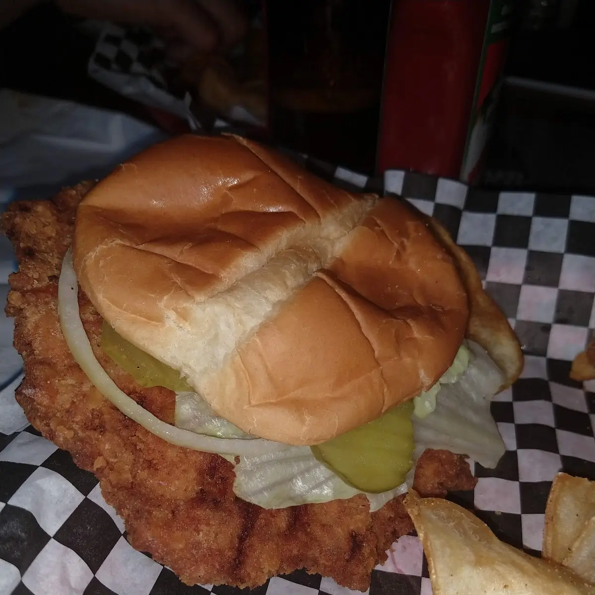 Breaded Pork Tenderloin Sandwich with Chips
