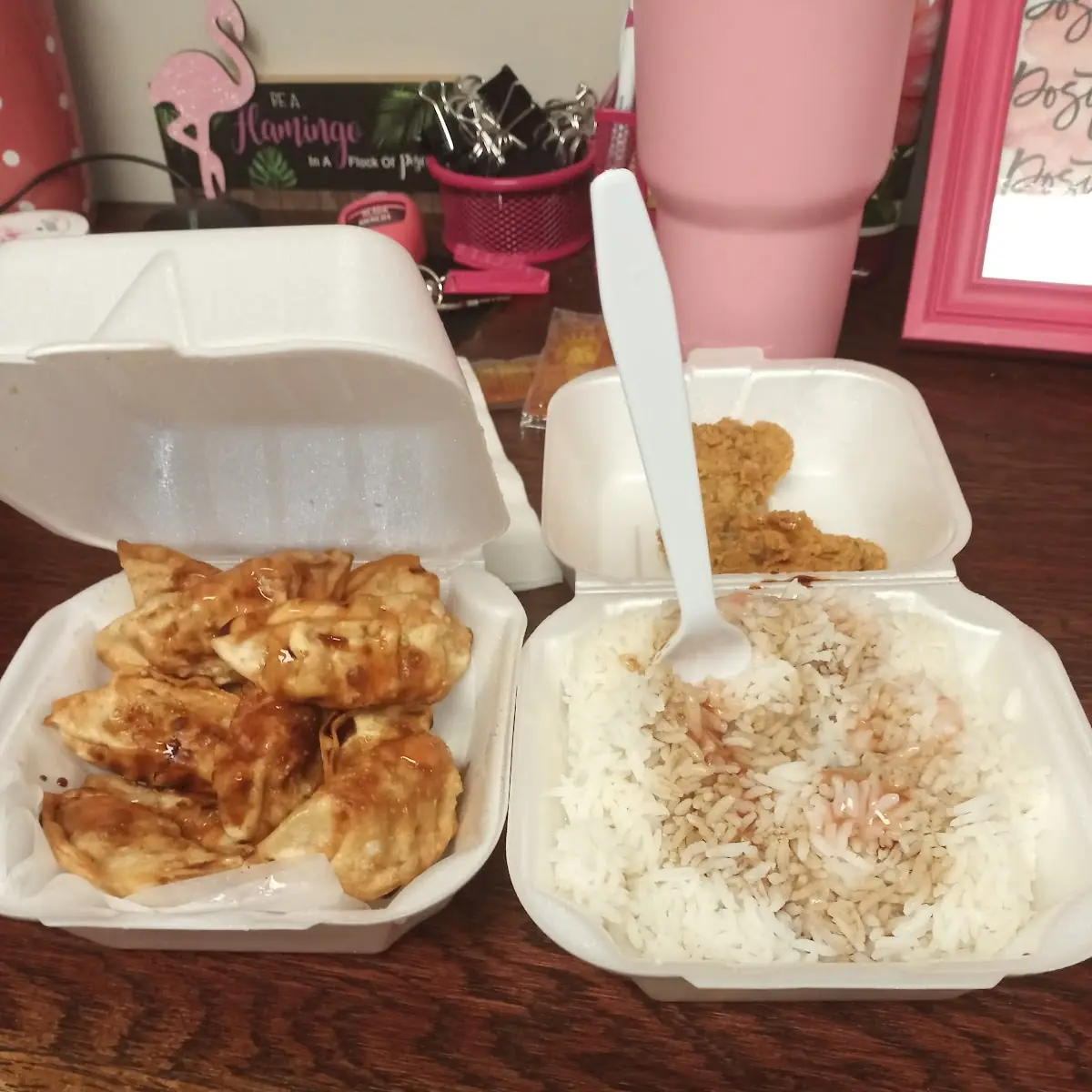 Yaki Mandu and White Rice