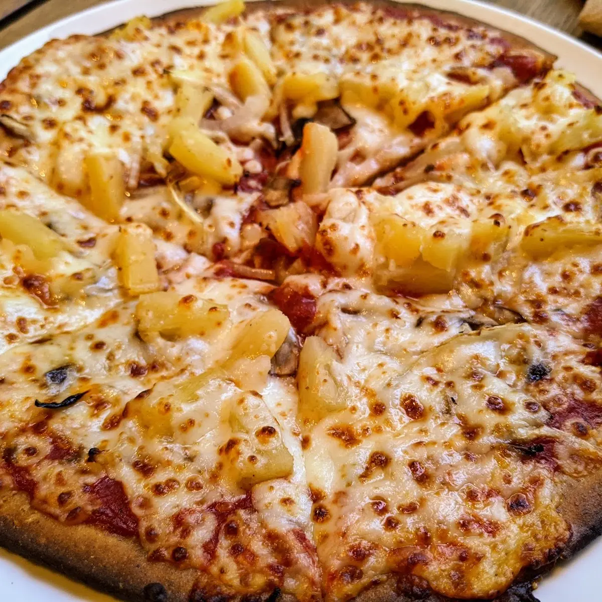 Gluten-Free Pineapple Mushroom Pizza