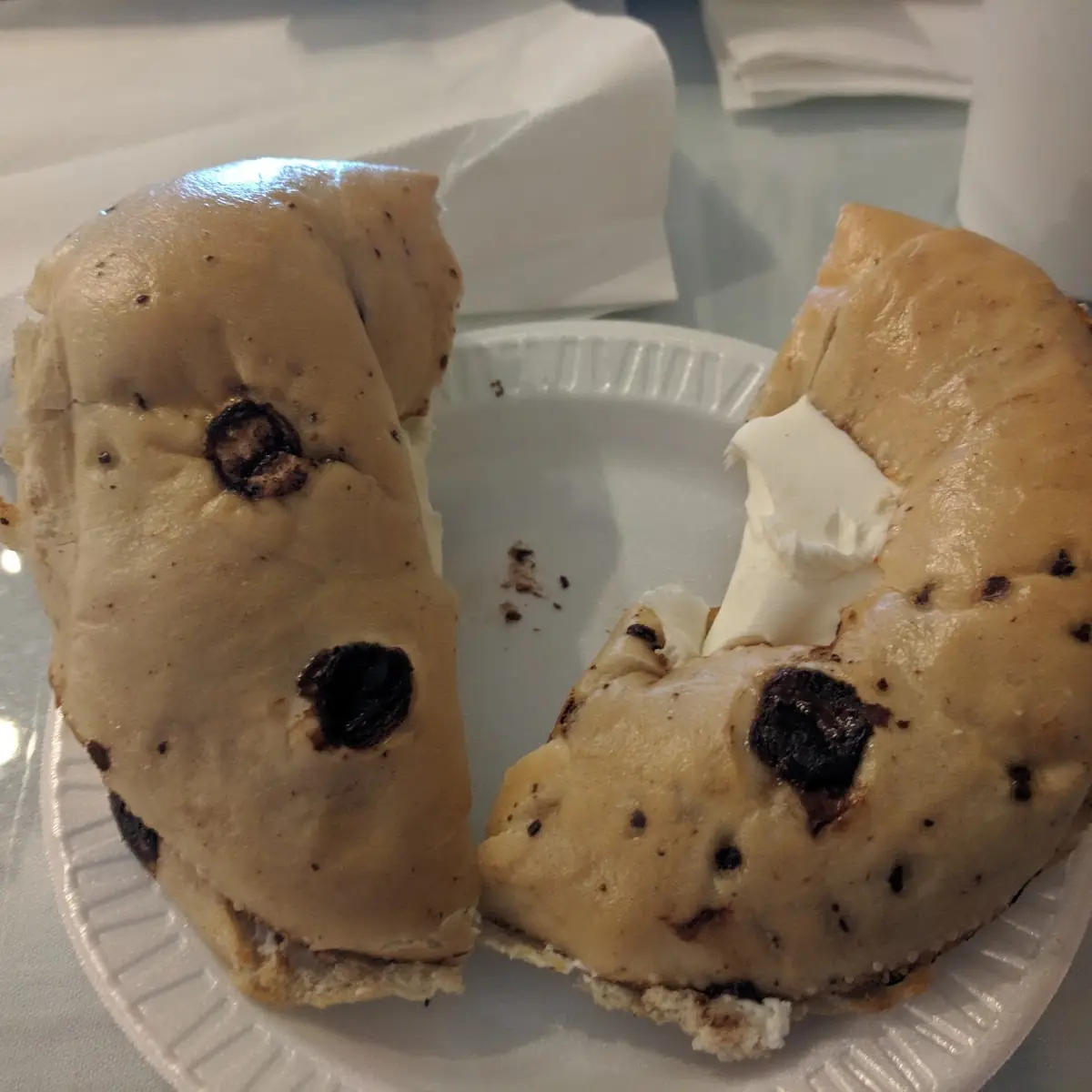Chocolate Chip Bagel with Cream Cheese