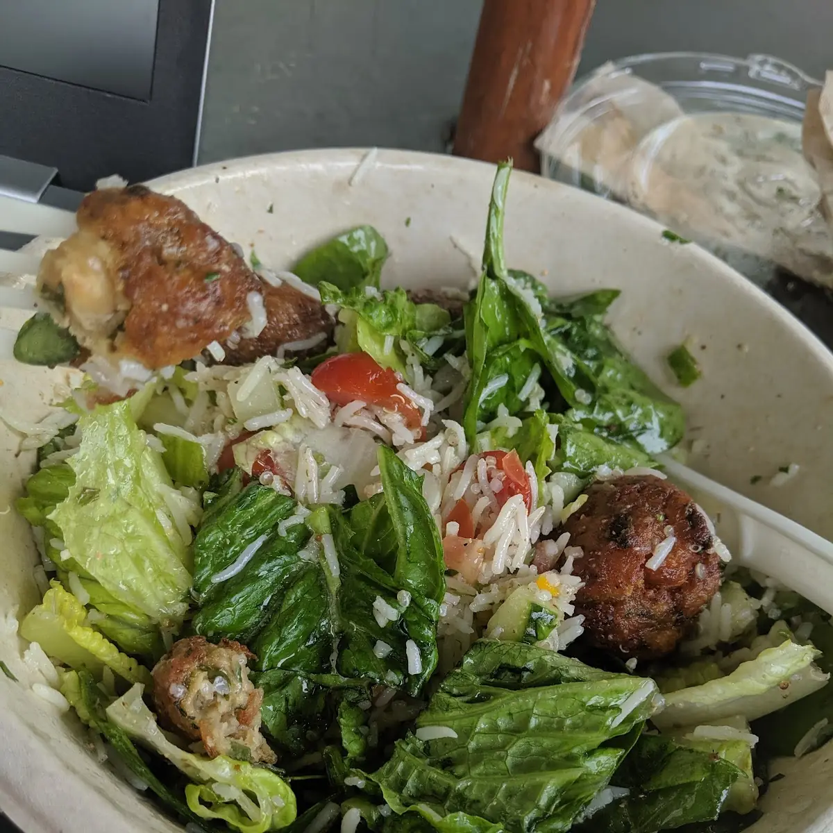 Greens and Grain Bowl with Falafel