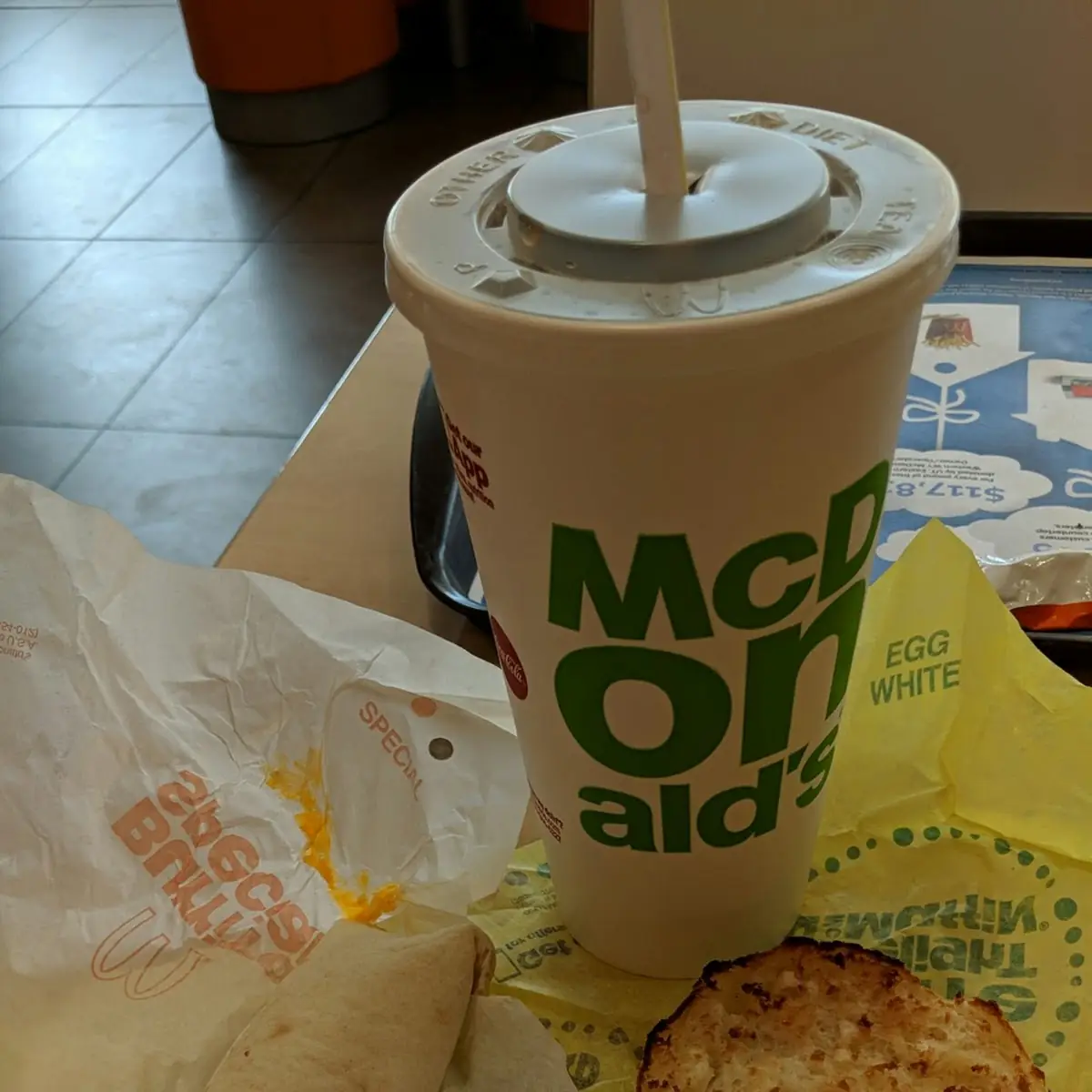 Egg Mcmuffin Sausage Burrito Large Soft Drink