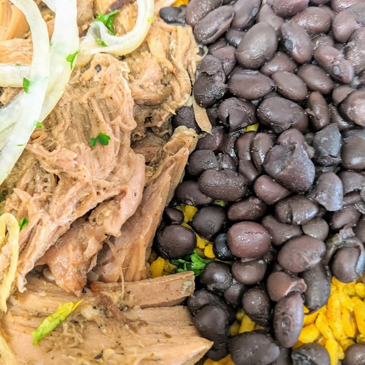 Roast Pork with Black Beans and Yellow Rice