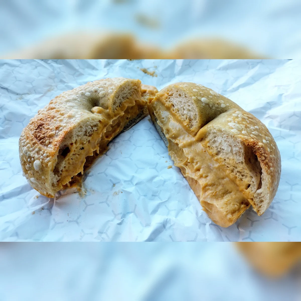 Plain Bagel with Pumpkin Cream Cheese