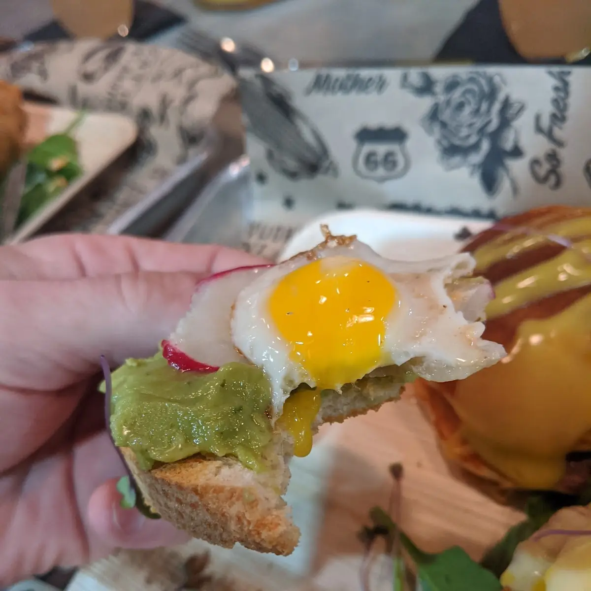 Guacamole Quail Egg Toast