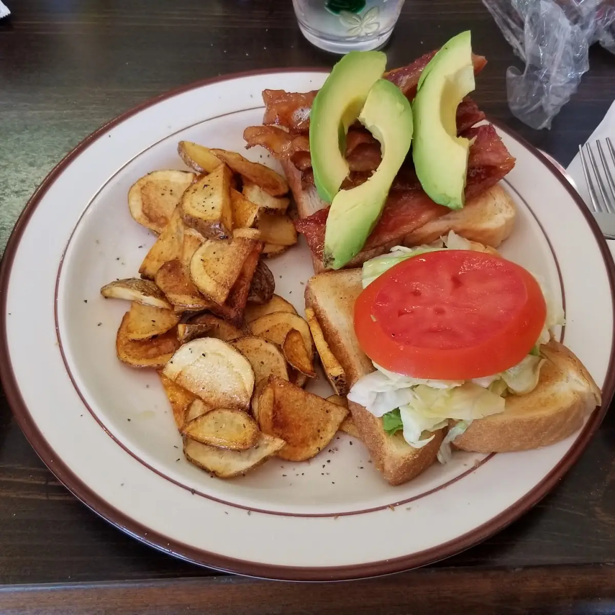 Bacon Lettuce and Tomato with Avocado Slices
