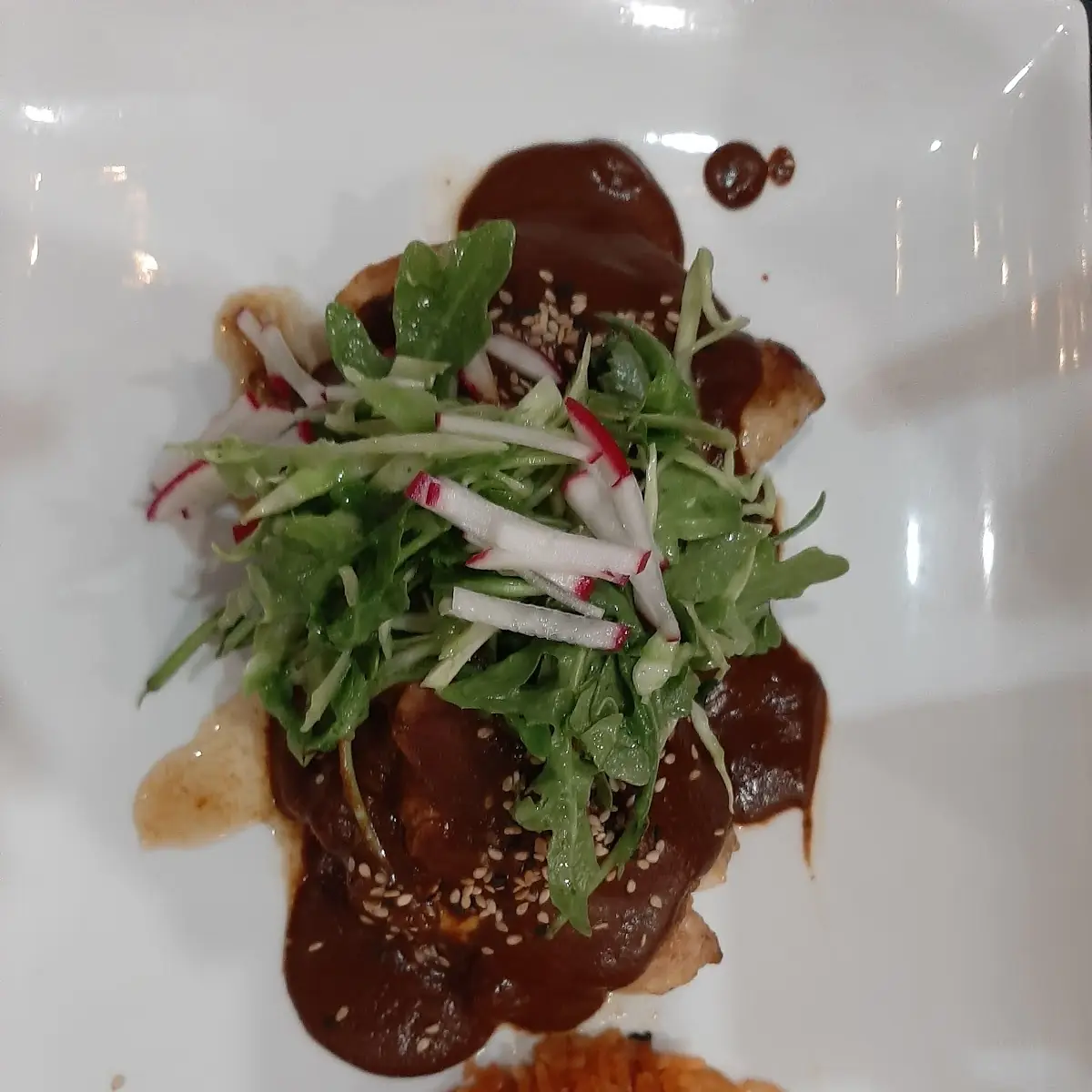 Grilled Chicken Thight in Mole Poblano