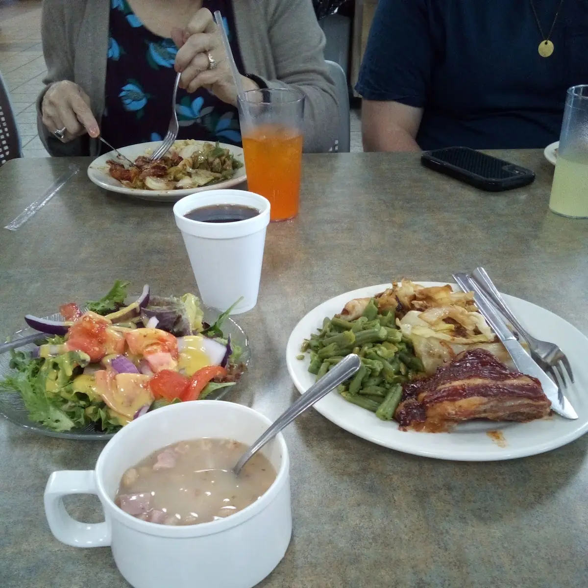 White Bean Soup BBQ Chicken and Salad