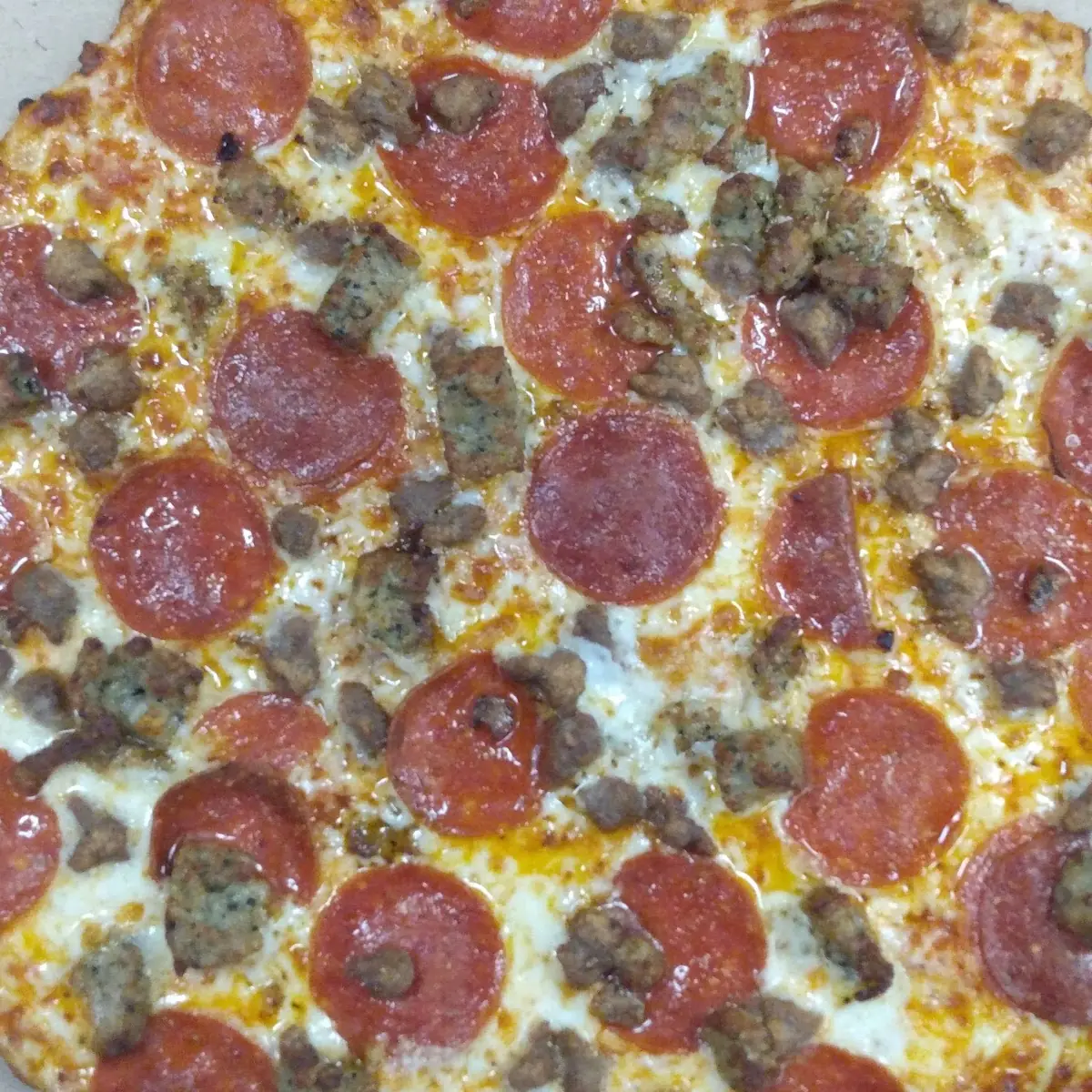 Medium Thin Crust Pepperoni and Sausage Pizza