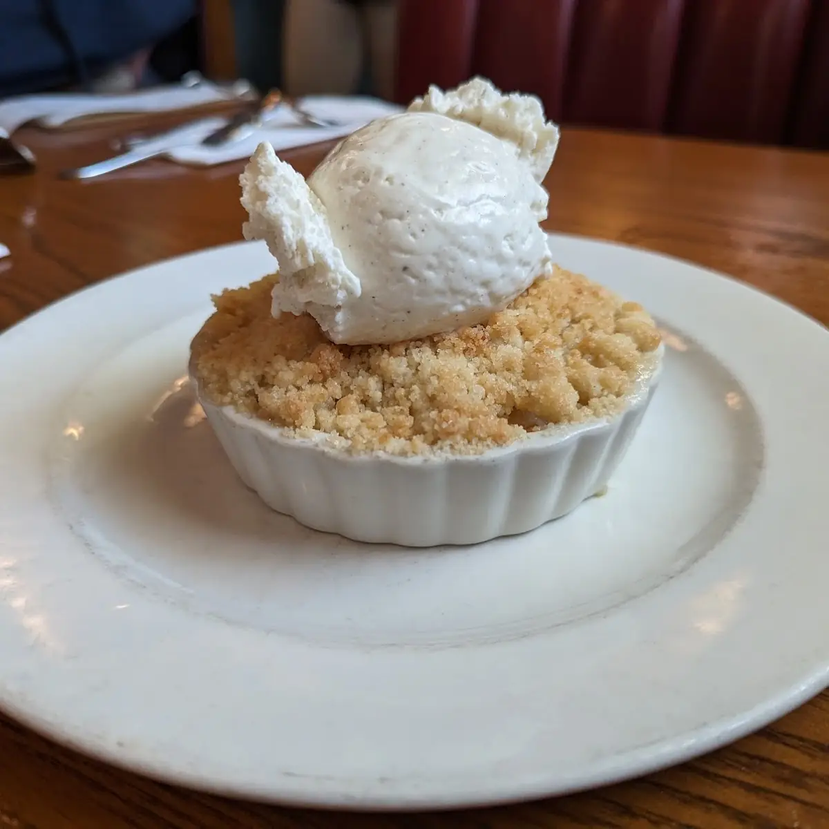 Apple Crisp with Vanilla Ice Cream