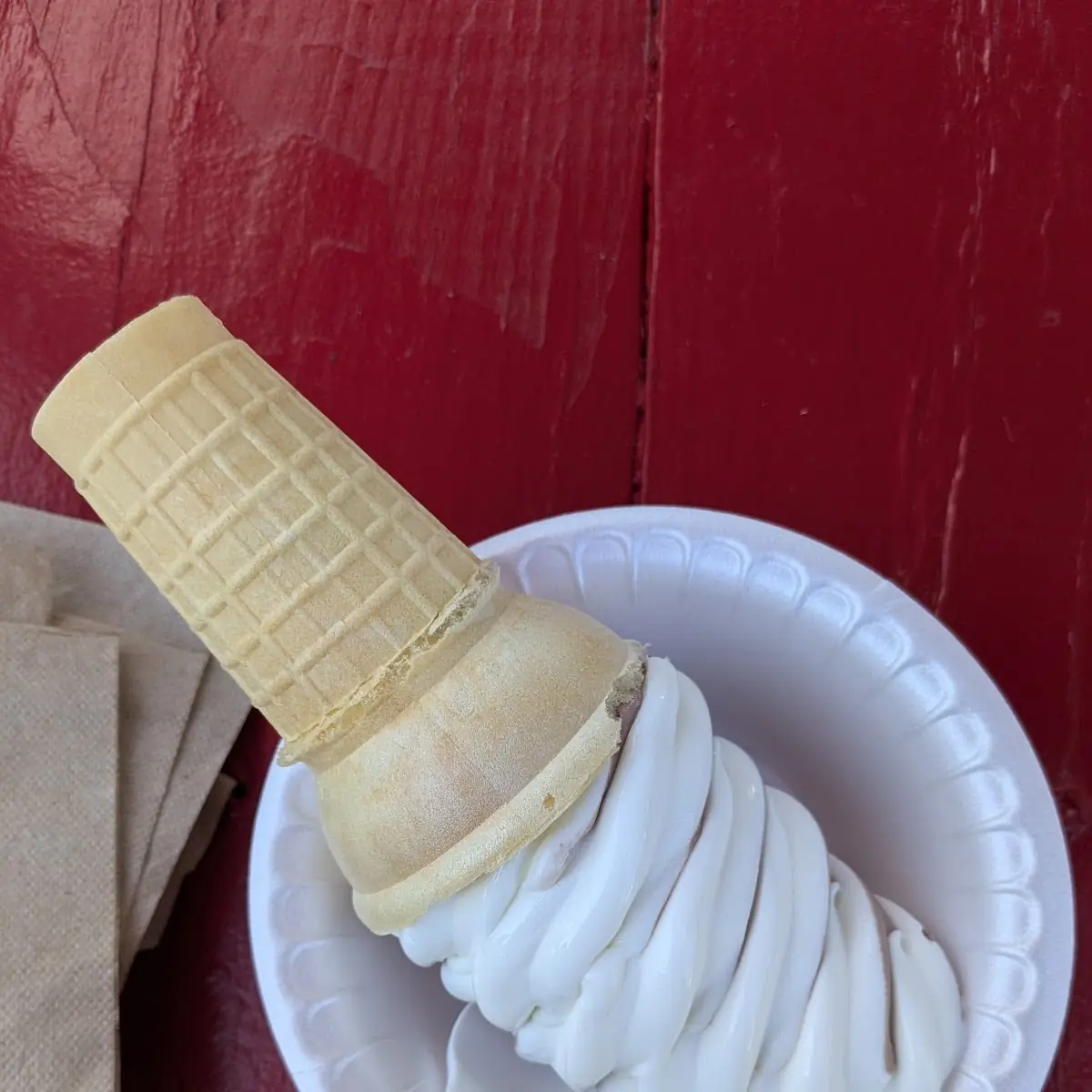 Chocolate Vanilla Twist Ice-Cream with Waffle Cone