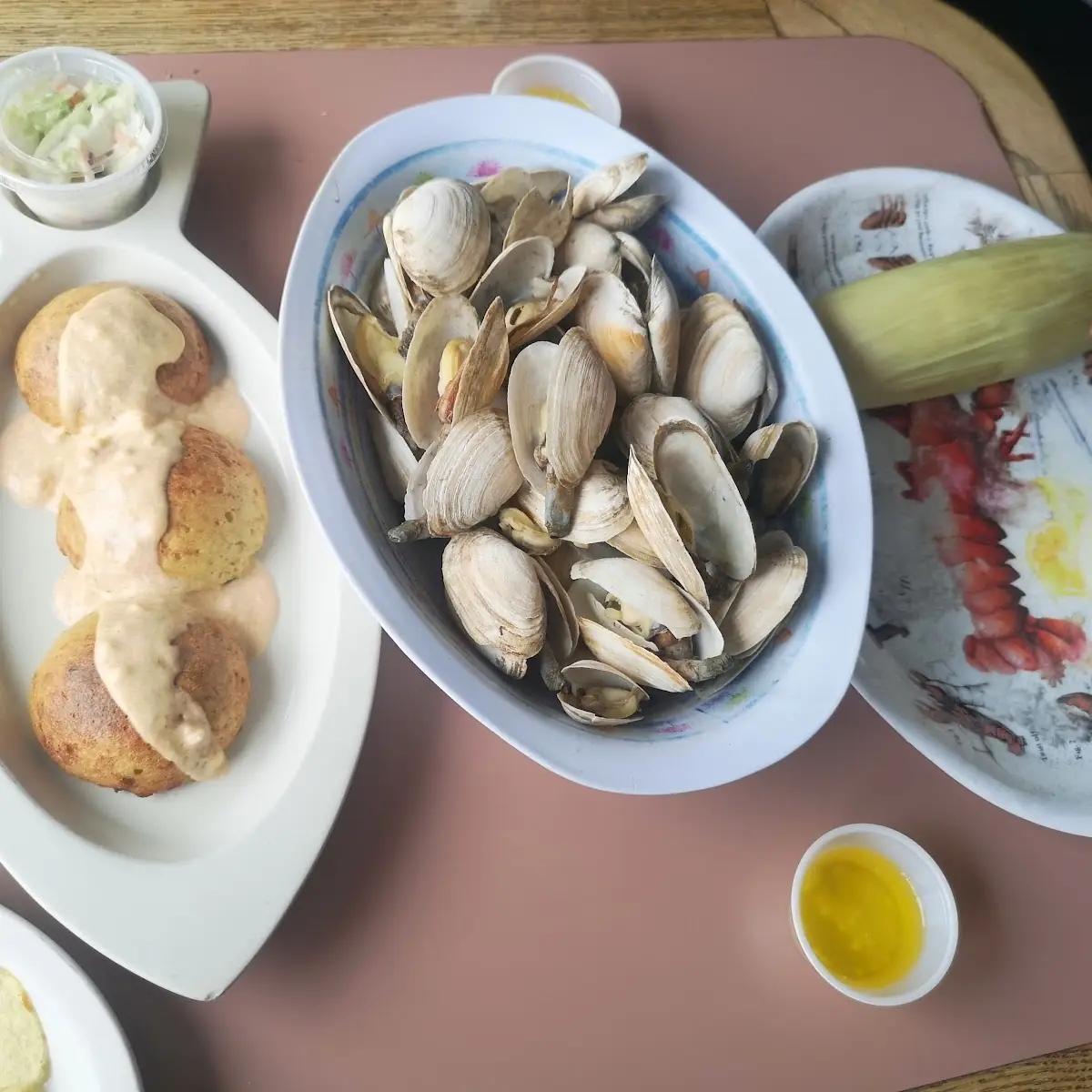 Crab Cakes and Clam Steamera