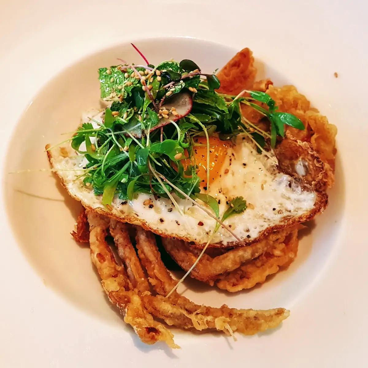 Softshell Crab Tempura w Pan Fried Egg