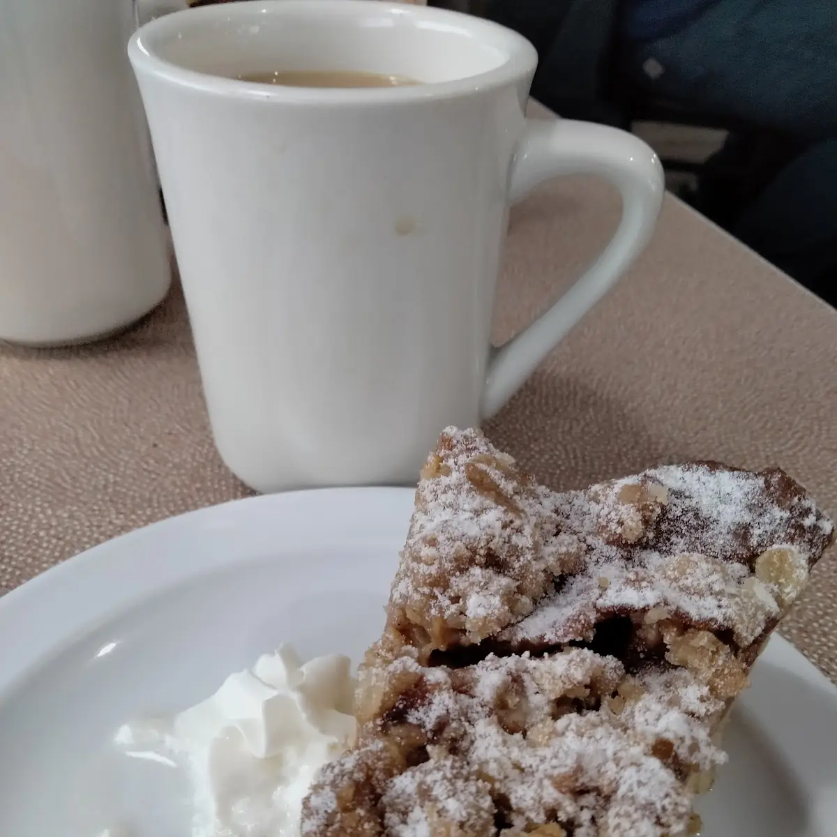 Apple Crumble Pie with Fresh Brewed Coffee