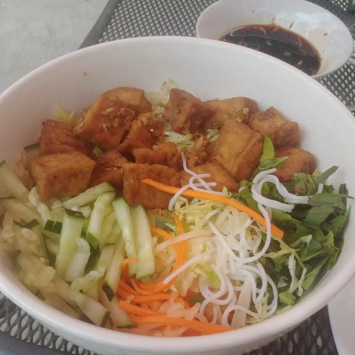 Crispy Tofu Noodle Bowl