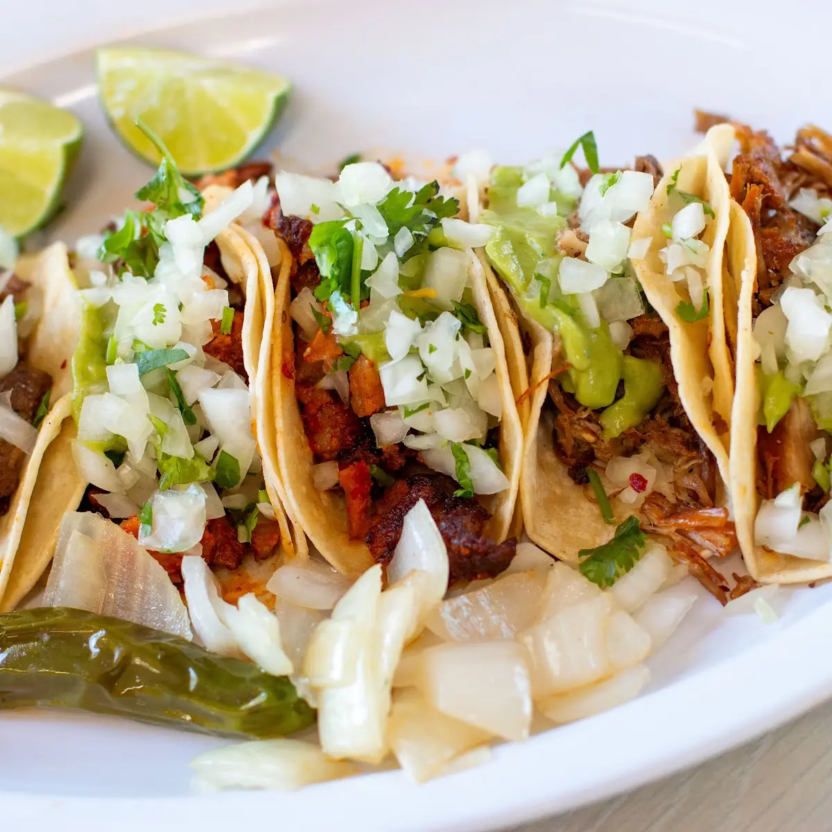 Assorted Street Tacos with Toppings