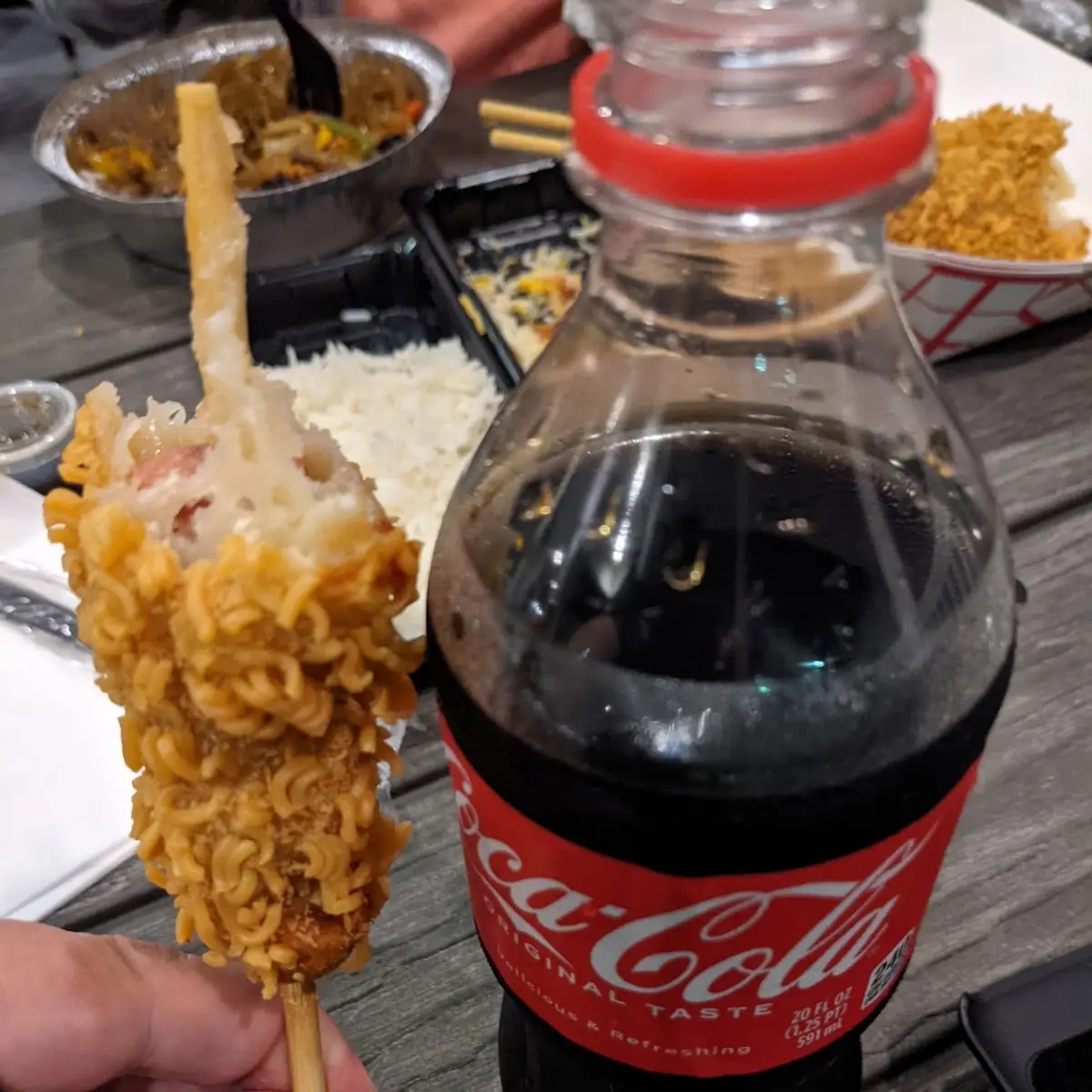 Korean Corn Dog & Coca-Cola