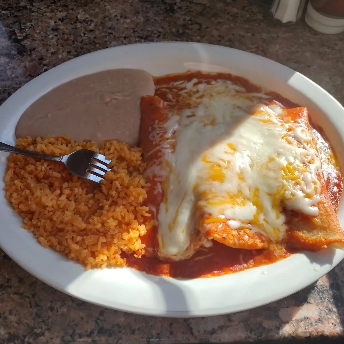 Chilaquiles with Refried Beans