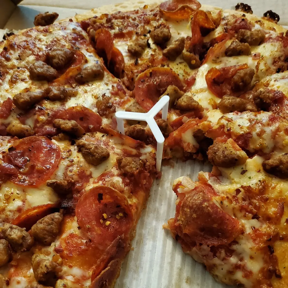 Meat Lovers Pizza with Pepper Flakes