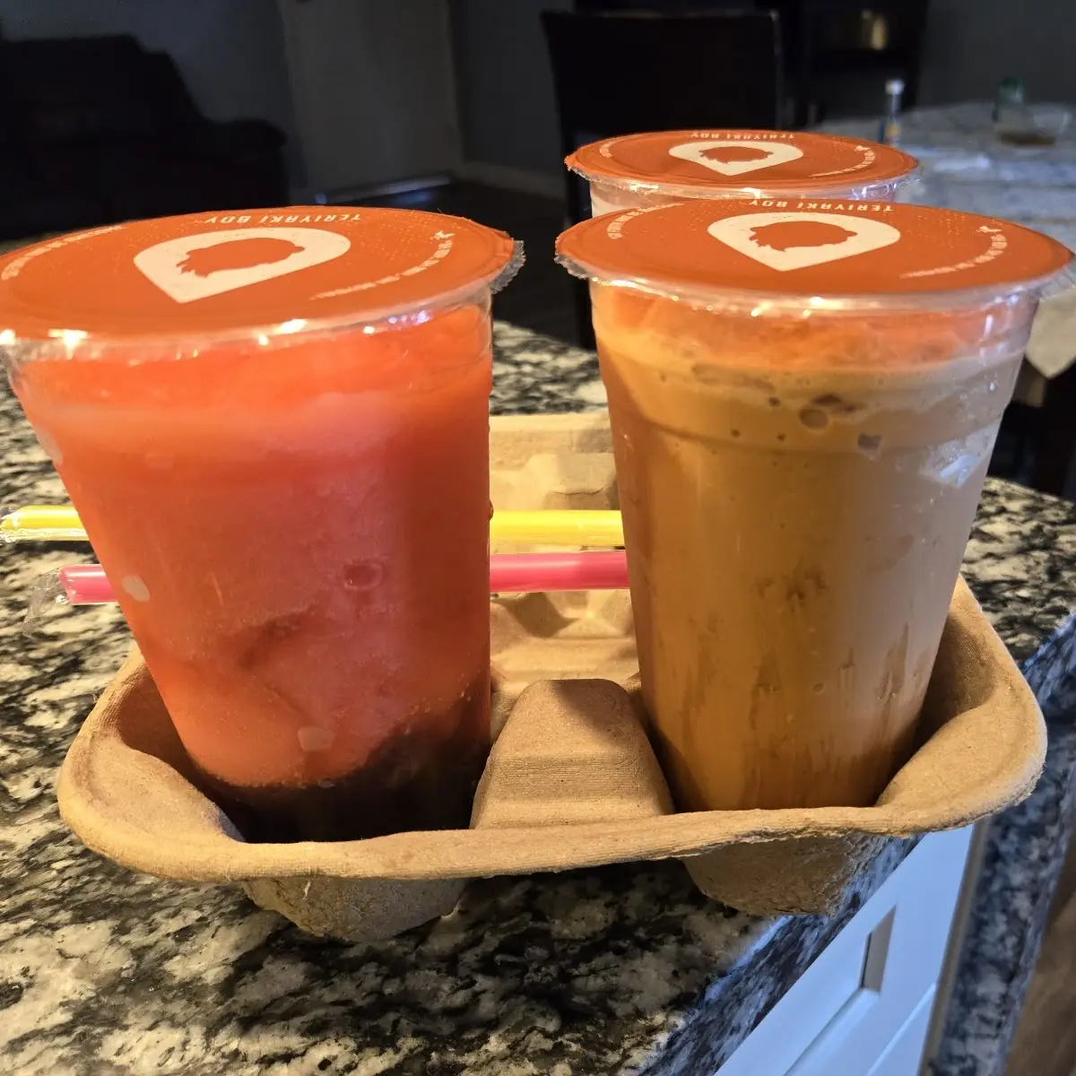 Watermelon Slush Thai Tea Taro Boba