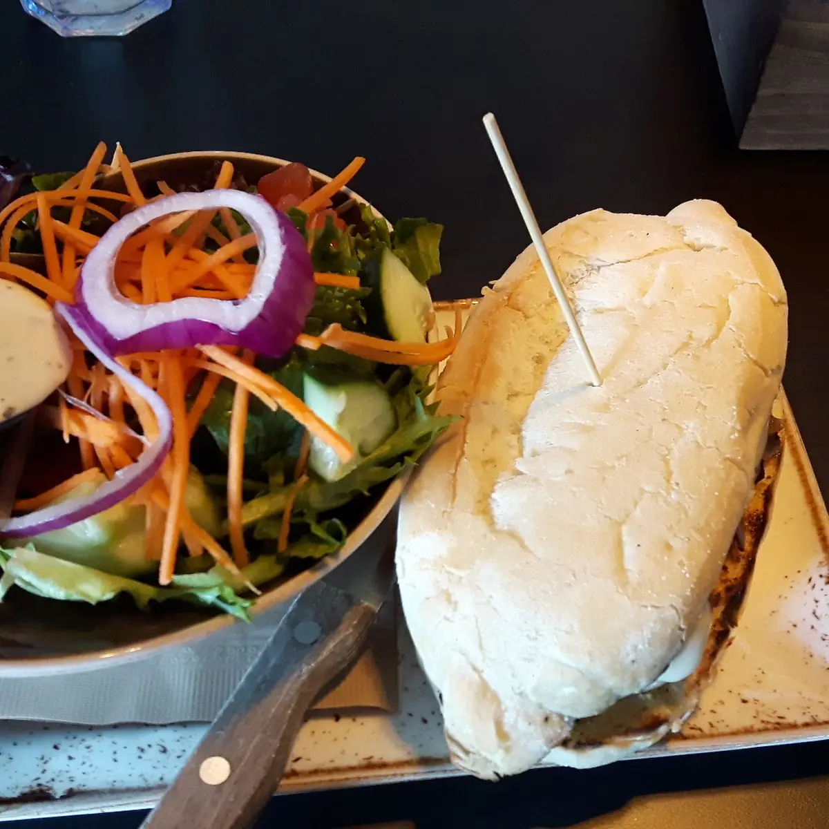 Beef Dip with Salad Side, Bad Dog Sarnia