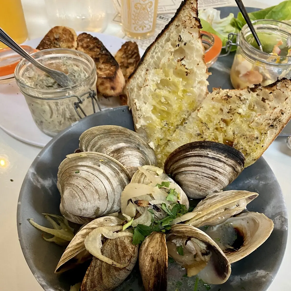 Fire Roasted Clams with Pancetta