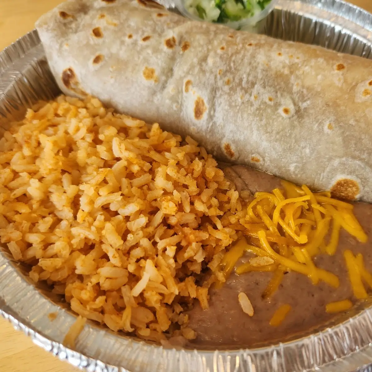 Veggie Burrito with Rice and Beans