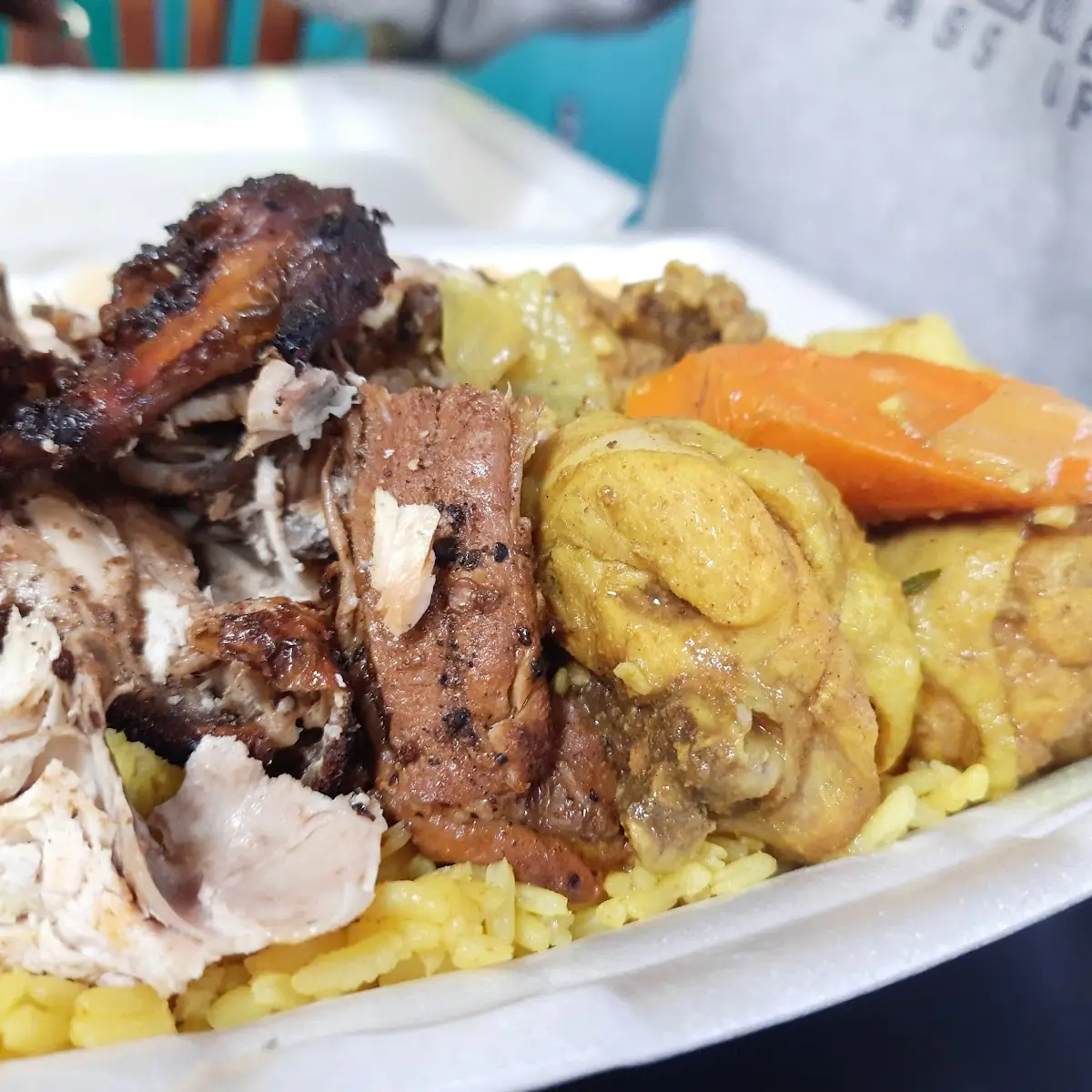 Curry Chicken Jerk Chicken Sample Platter