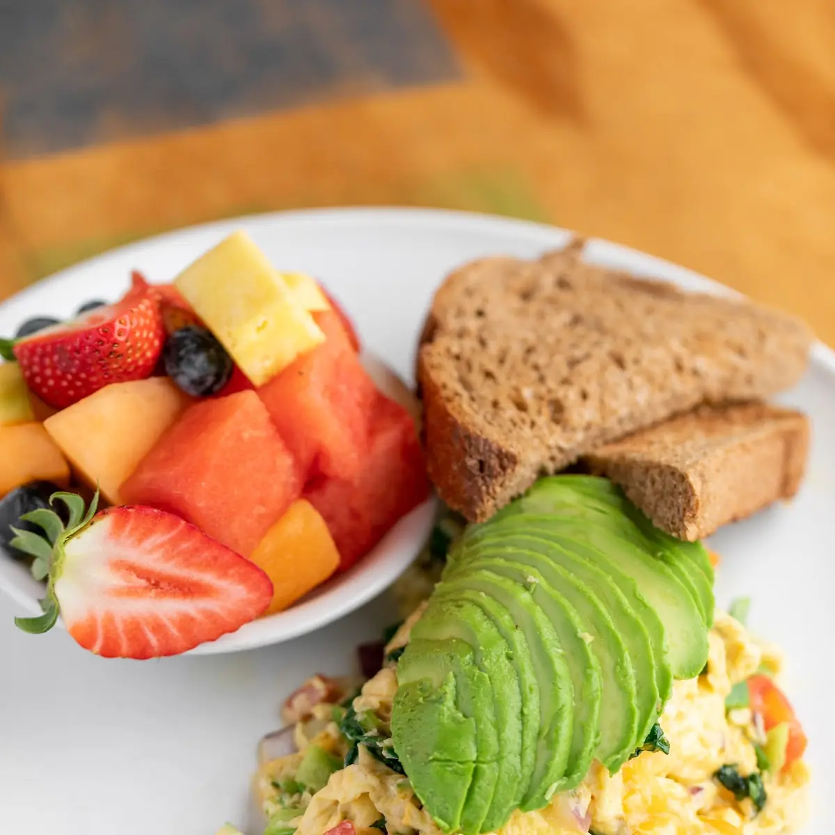 Kids Scrambled Eggs Toast & Fruit