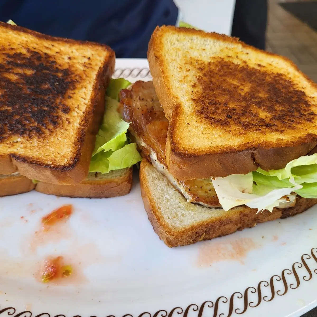 Pork Chop Sandwich on Toast