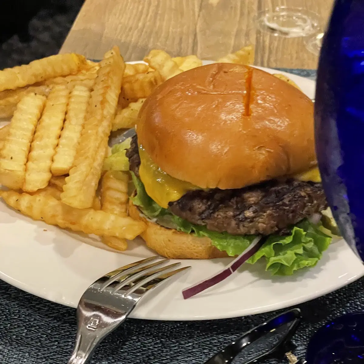 Cheese Burger and Fries