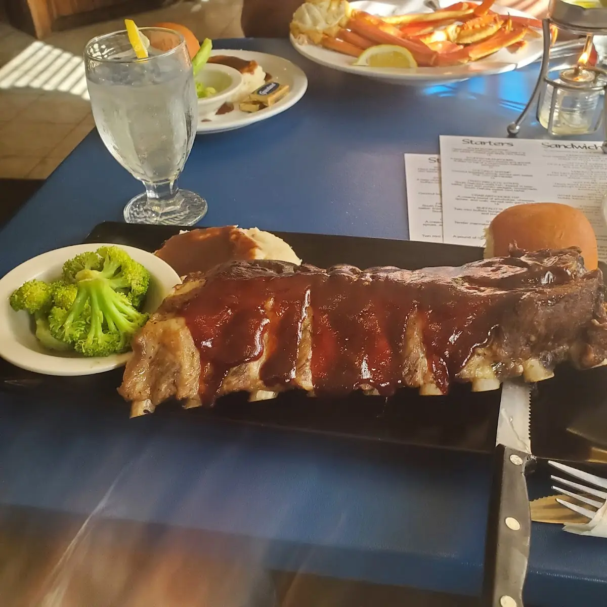 Full Rack of Pork Ribs with Mashed Potatoes and Gravy