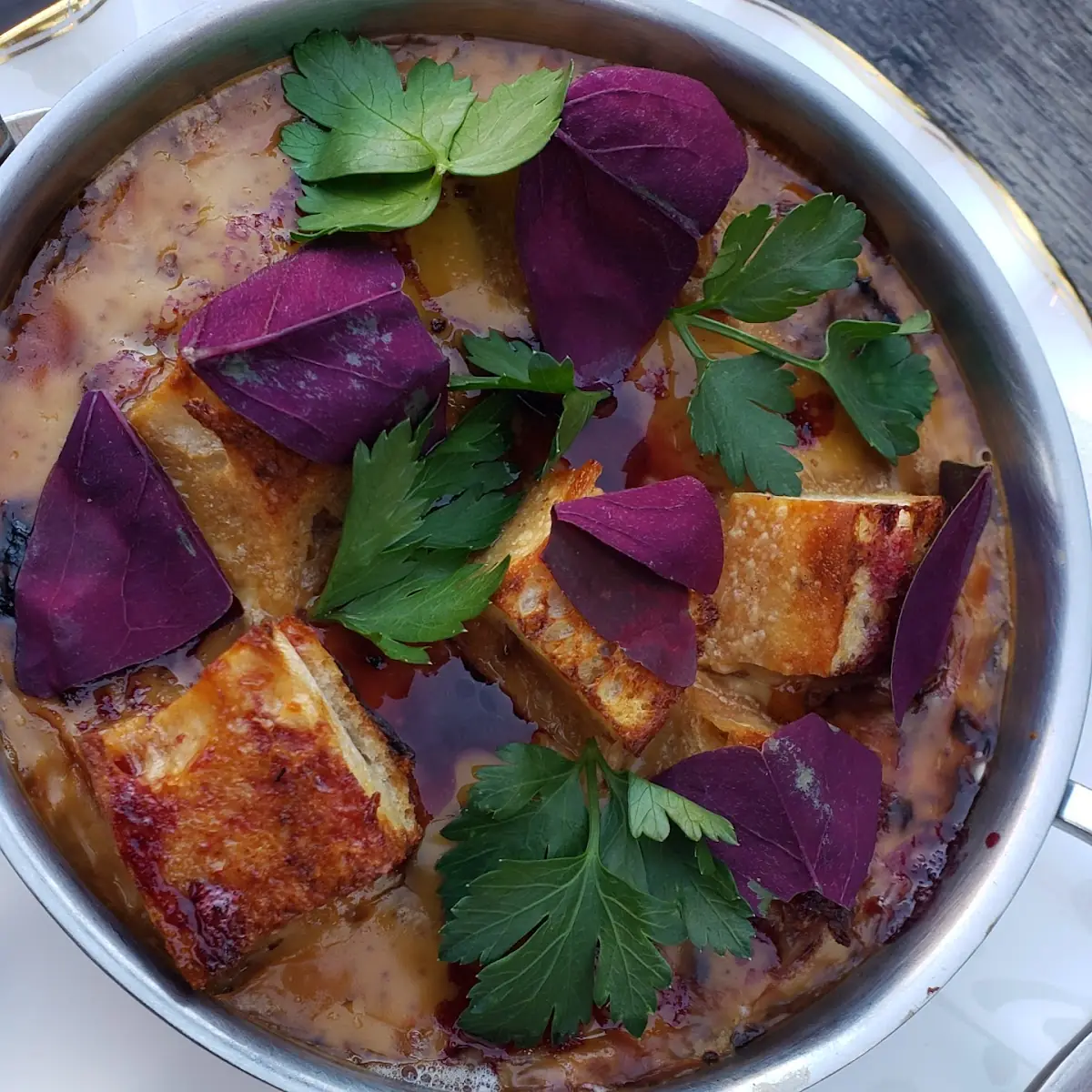 Duck Confit Bread Pudding