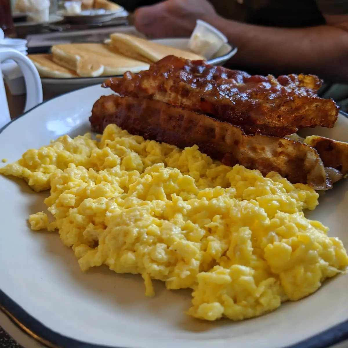 Scrambled Eggs Bacon and Home Fries