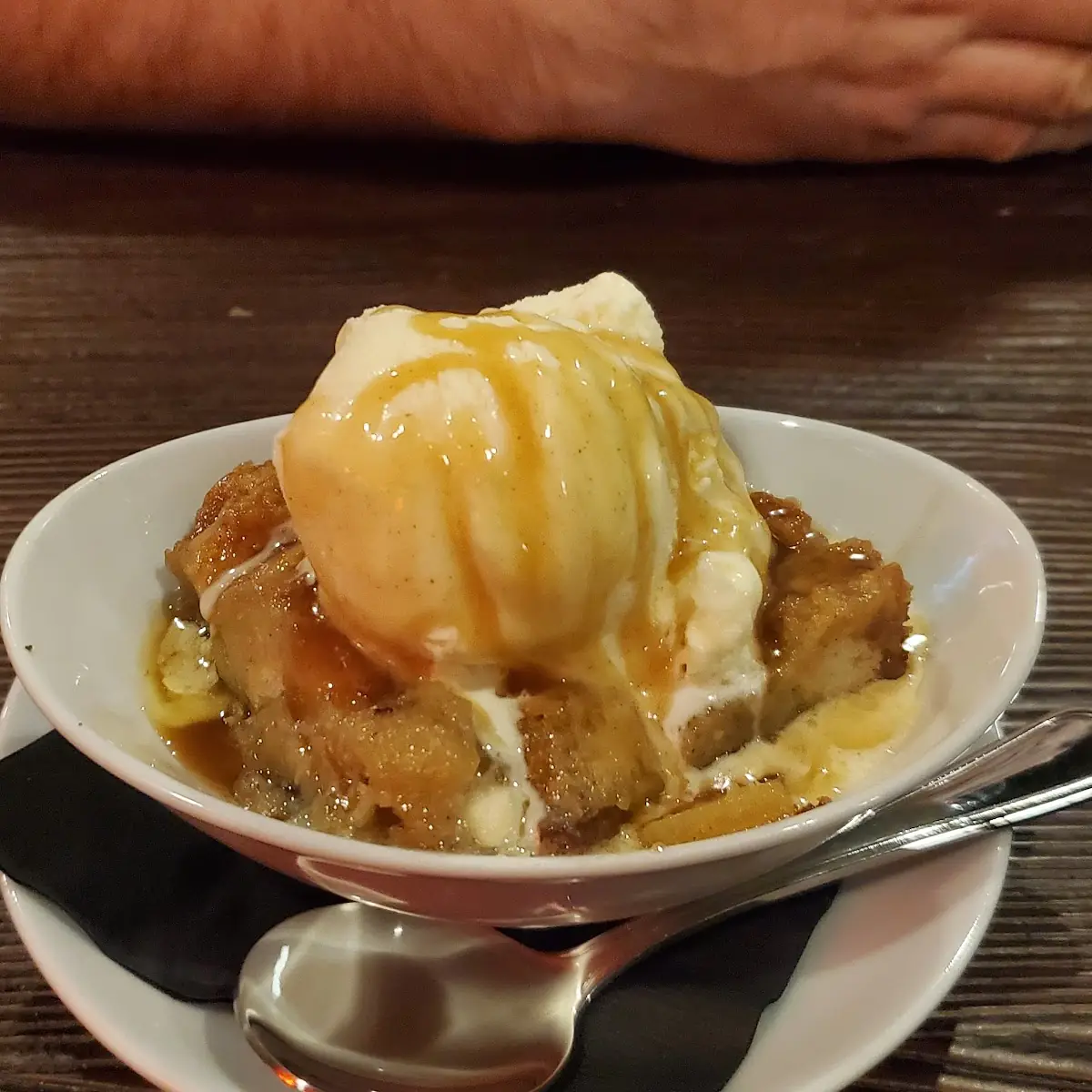 Bread Pudding with Ice Cream