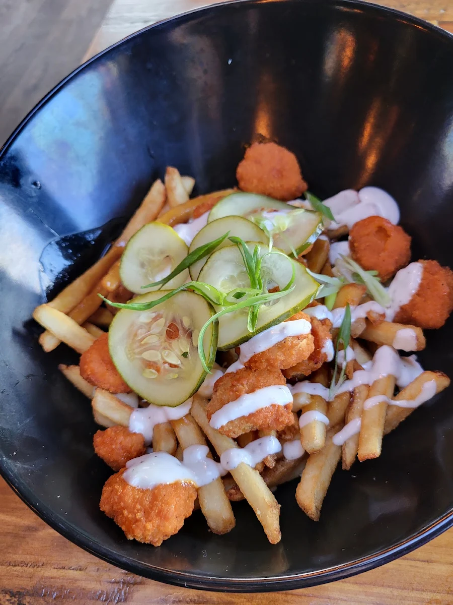 Buffalo Chicken Poutine, The Wood Restaurant & Lounge
