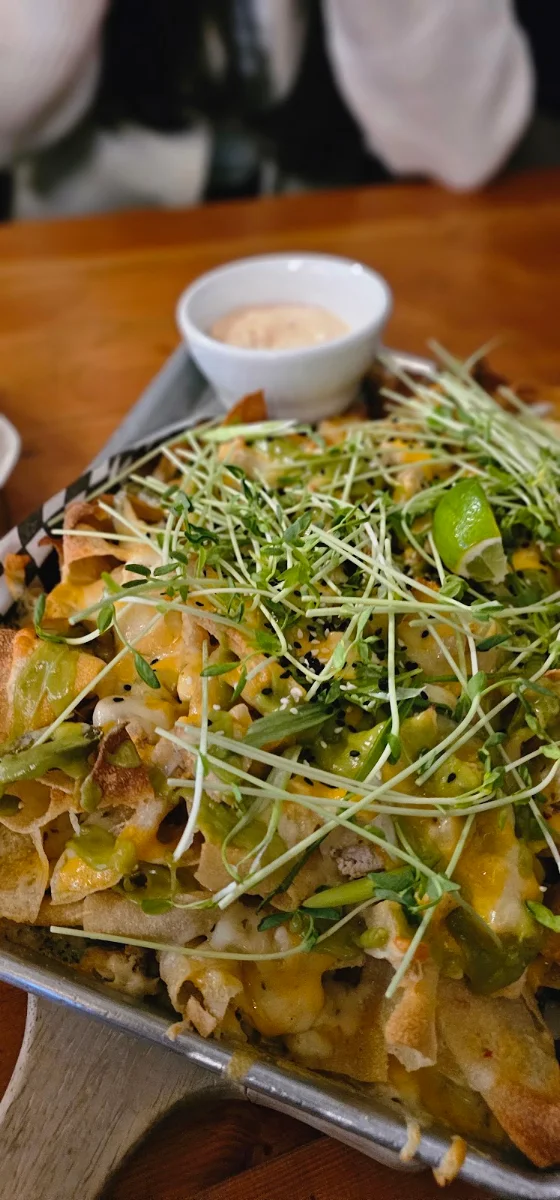 Chicken Wonton Nachos, The Wood Restaurant & Lounge