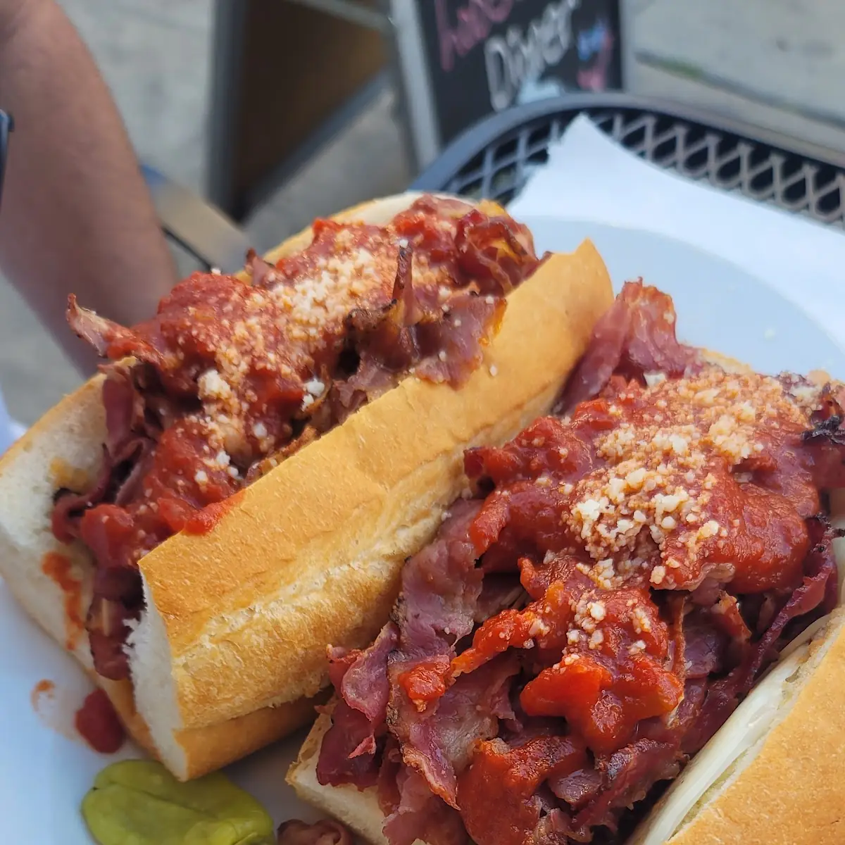 Meatball Sub with Melted Cheese