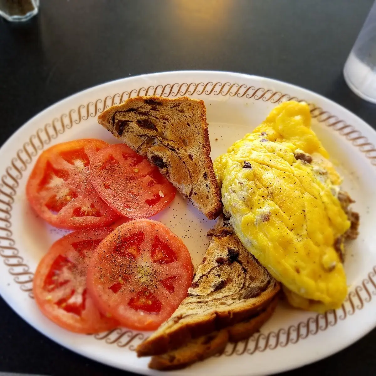Cheese Steak Omelet with Tomatoes