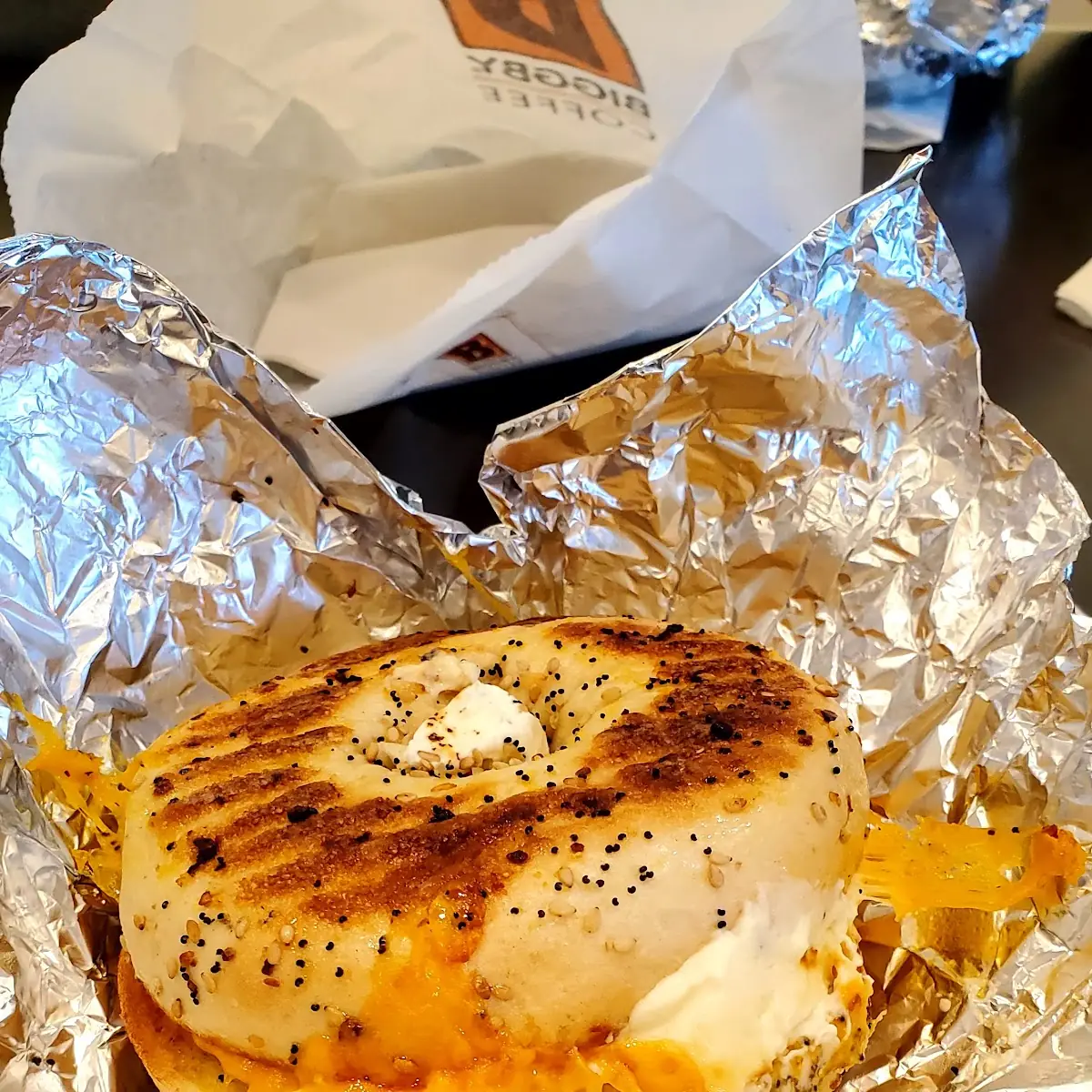 Egg and Cheese Everything Bagel