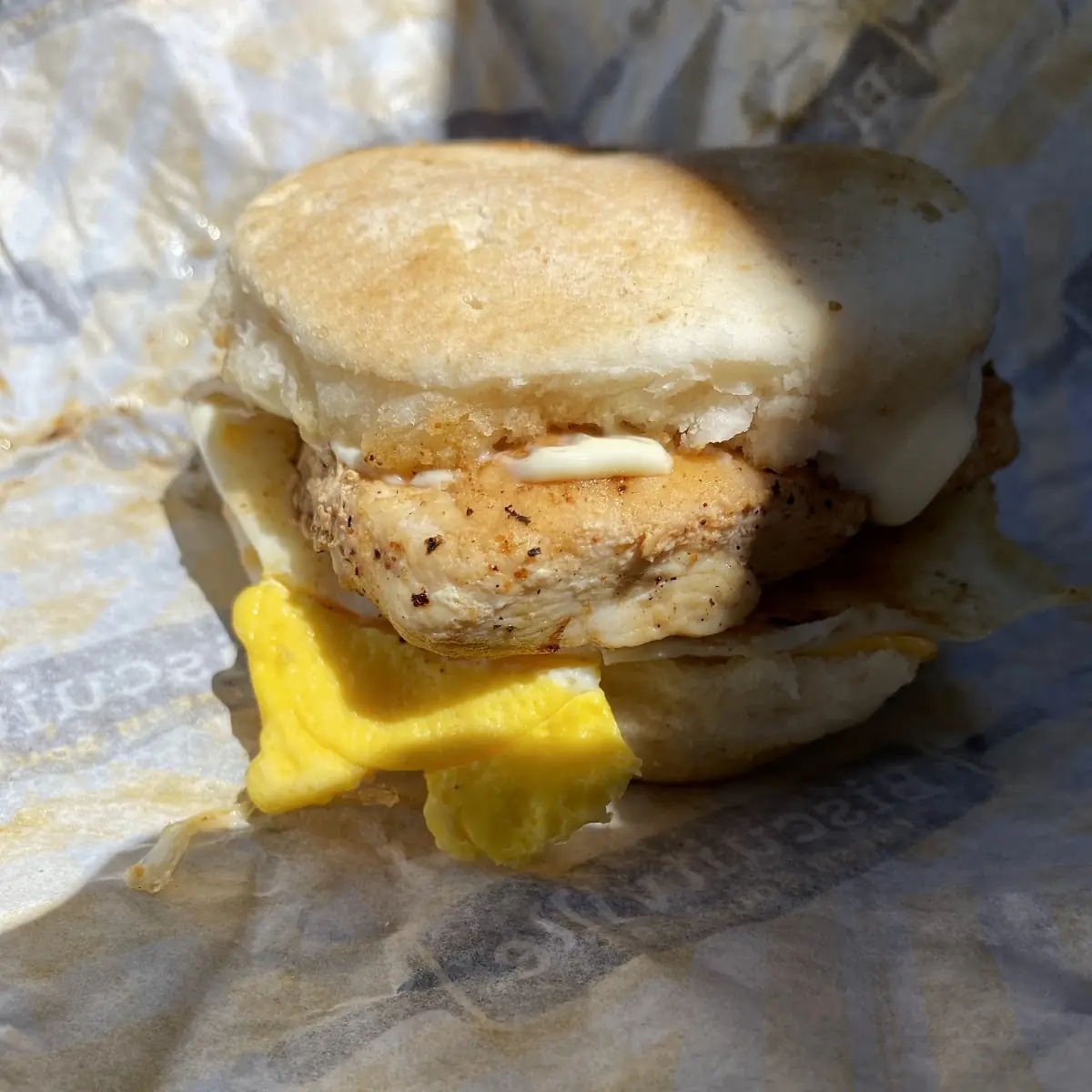 Turkey Sausage Egg and Cheese Biscuit