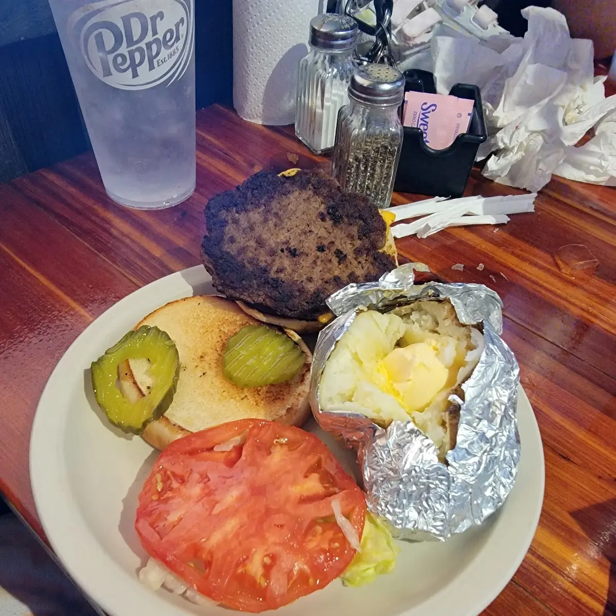 Cheese Burger and Potatoes
