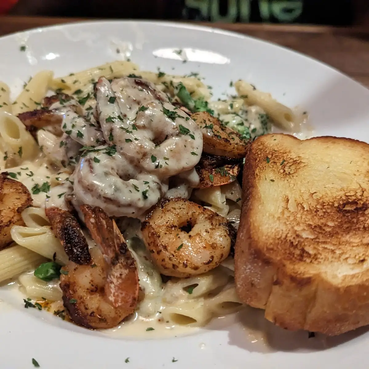 Grilled Shrimp Alfredo Pasta