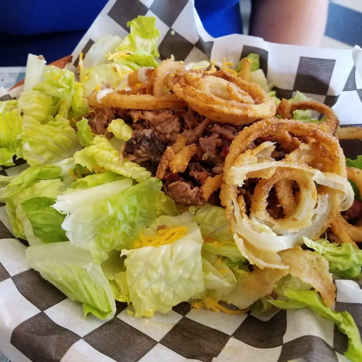 Brisket Salad with Onion Rings
